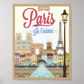 Bonjour Paris Travel Poster (Voorkant)