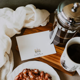 Bonjour Personalized Parisian Watercolor Notitiekaartje