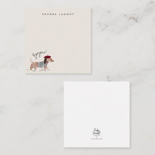 Bonjour Pup Notitiekaartje (Voorkant / Achterkant)