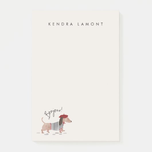Bonjour Pup Post-it® Notes (Voorkant)