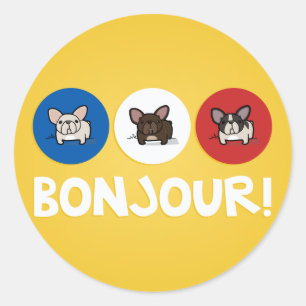 Bonjour. Ronde Sticker