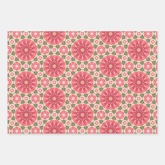 Bonjour Roos Rood en roze Inpakpapier Vel (Voorkant 3)