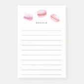Bonjour | Roze Macarons, gelijnd Post-it® Notes (Voorkant)