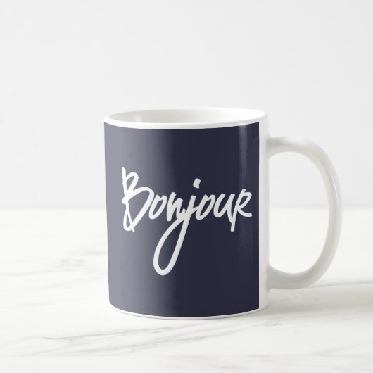 Bonjour Script (White) voor overs van Frankrijk Koffiemok (Rechts)