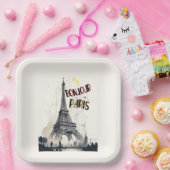 Bonjour Skyline Marathon Parijs Papieren Bordje (Feest)