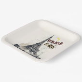 Bonjour Skyline Marathon Parijs Papieren Bordje (Gebogen)