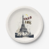 Bonjour Skyline Marathon Parijs Papieren Bordje (Voorkant)