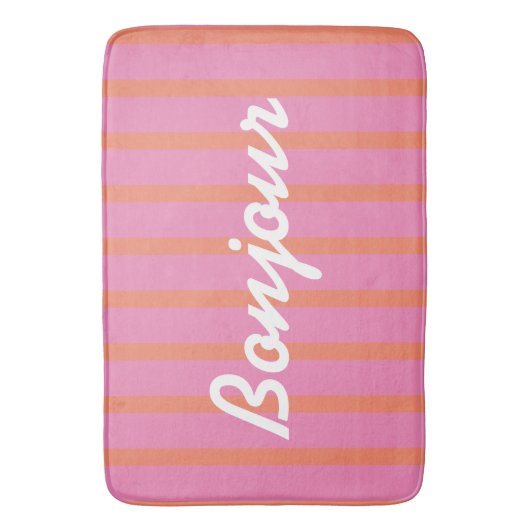 Bonjour Striped Pink Badmat (Voorkant Verticaal)