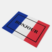 BONJOUR-tekstontwerp op FRANCE vlag Deurmat (Schuin)