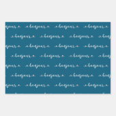 Bonjour Tiled Design Inpakpapier Vel (Voorkant)