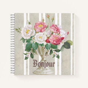 Bonjour Trendy gestreept patroon stoffige kunst bl Notitieboek
