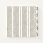 Bonjour Trendy stripped pattern dusty art floral Notitieboek (Achterkant)