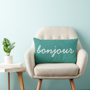 Bonjour Turquoise Sierkussen, moderne woonkamer Kussen