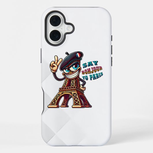 Bonjour van een vrolijke ijzeren dame iPhone hoesje (Achterkant)