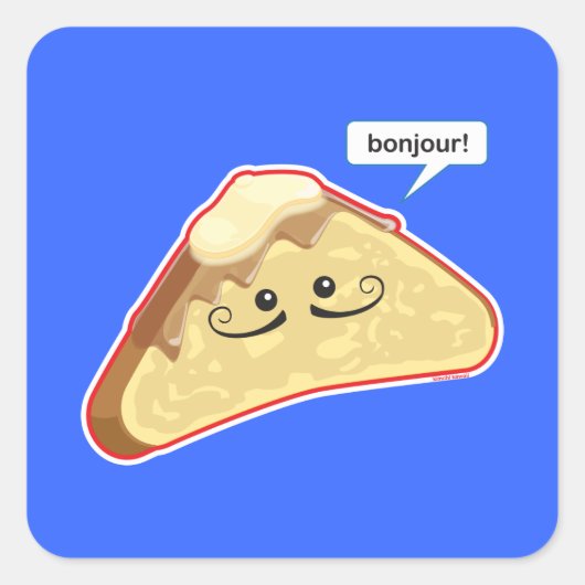 Bonjour. Vierkante Sticker (Voorkant)