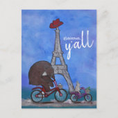 Bonjour Y'all Whimsical Eiffel Tower Paris Texas Briefkaart (Voorkant)
