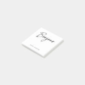 Bonjour | Zwart-wit Elegant Frans Script Post-it® Notes (Schuin)