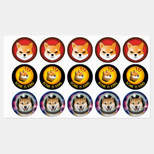 BONK crypto cadeau, meme munt trader sticker (Vel)