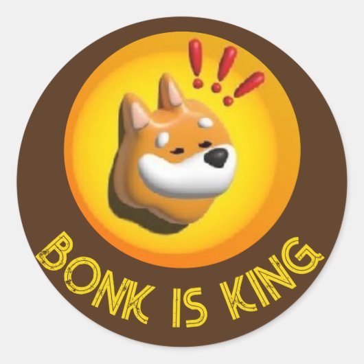 BONK crypto cadeau, meme munt trader sticker (Voorkant)