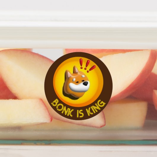 BONK crypto cadeau, meme munt trader sticker (Aangebracht)