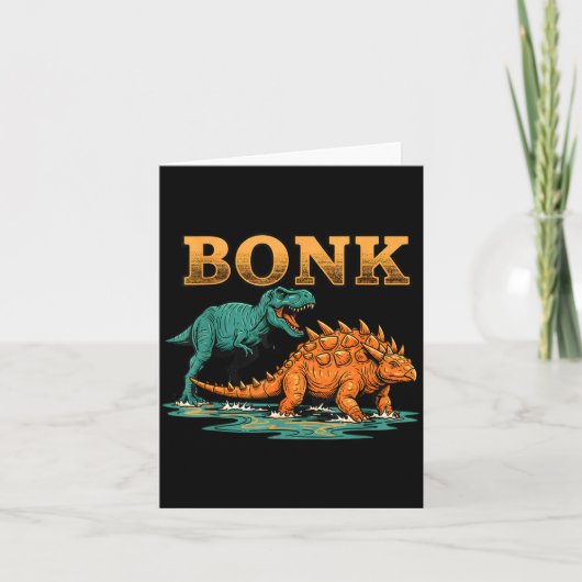 Bonk Dinosaur Funny Prehistoric Humor Design Kaart (Voorkant)