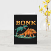 Bonk Dinosaur Funny Prehistoric Humor Design Kaart (Gele Bloem)