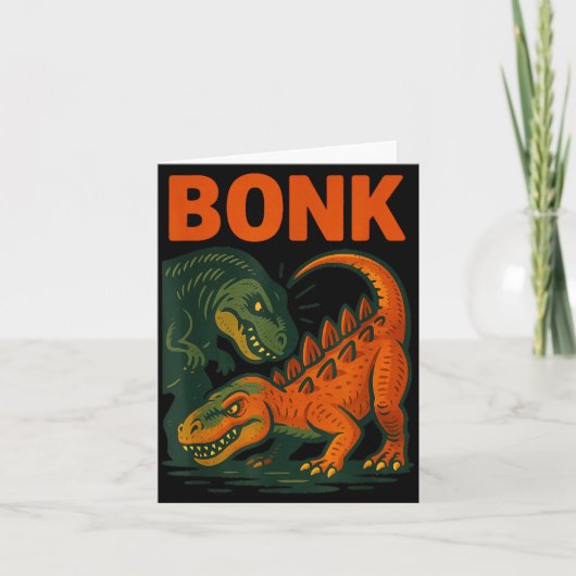 Bonk Dinosaur Funny Prehistoric Humor Design  Kaart (Voorkant)