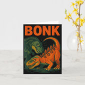 Bonk Dinosaur Funny Prehistoric Humor Design  Kaart (Gele Bloem)