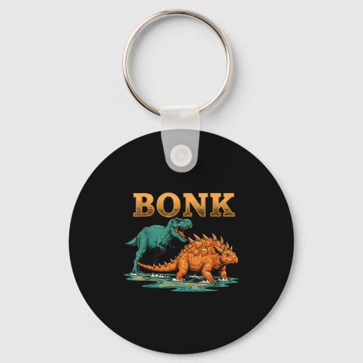 Bonk Dinosaur Funny Prehistoric Humor Design  Sleutelhanger (Voorkant)