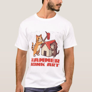 Bonk Hamer Kat Grappige Meme Retro Schattige Kunst T-shirt
