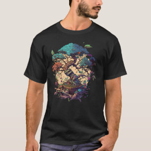 Bonkei Miniatuur boom op Japanse Bonsai Boom T-shirt