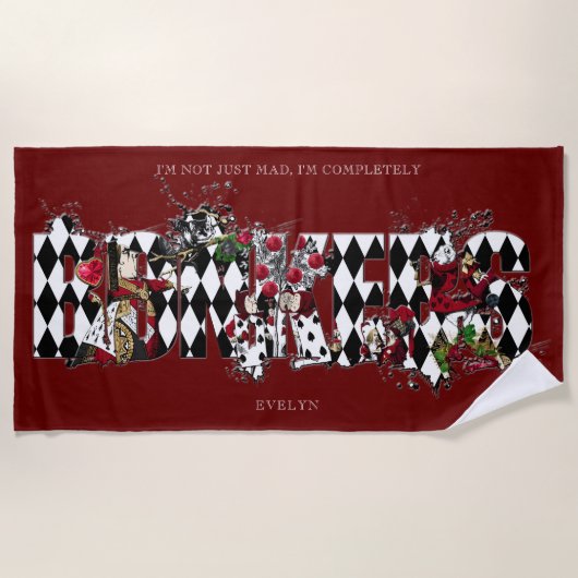 Bonkers Alice in Wonderland Collage Strandlaken (Voorkant)