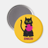 BONKERS! Magneet – Breien + Kat 🧶🐈‍⬛ (Voorkant / Achterkant)