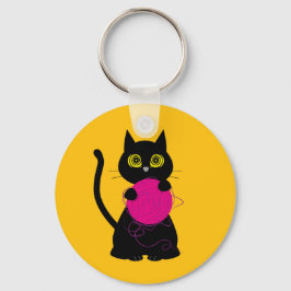 BONKERS! Sleutelring – Breien + Kat 🧶🐈‍⬛ Sleutelhanger