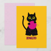 BONKERS! Wenskaart – Breien + Kat 🧶🐈‍⬛ Feestdagenkaart (Voorkant / Achterkant)