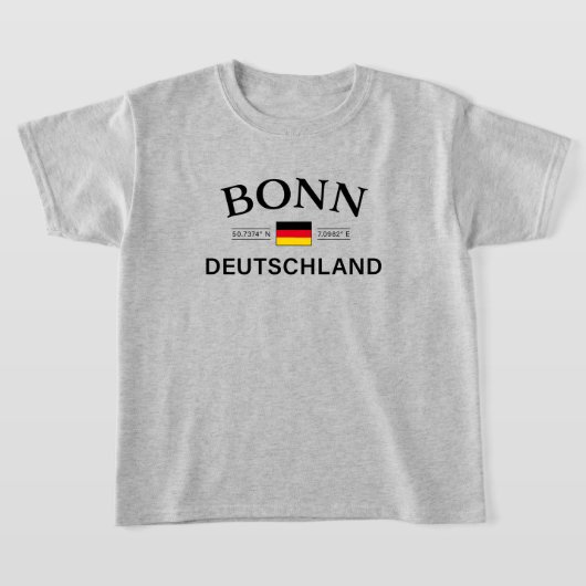 Bonn Deutschland coördineert Duitse Kinderen T-shirt (Laagn)