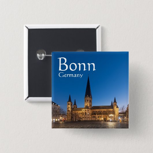 Bonn Duitsland Souvenir Vierkante Button 5,1 Cm (Voorkant /achterkant)