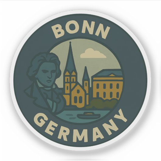 Bonn Duitsland Stad Kunst Sticker (Voorkant)