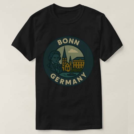 Bonn Duitsland Stad Kunst T-shirt (Design voorkant)