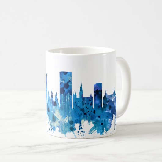 Bonn Germany Skyline Blue Koffiemok (Voorkant rechts)