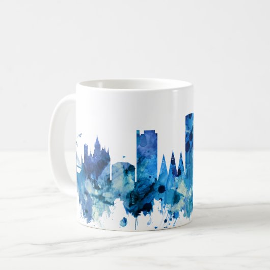 Bonn Germany Skyline Blue Koffiemok (Voorkant links)