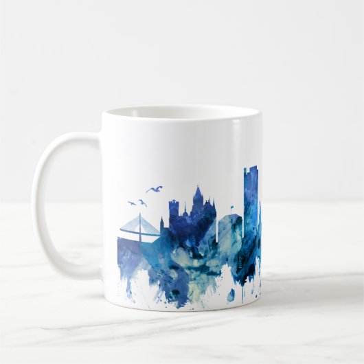 Bonn Germany Skyline Blue Koffiemok (Links)