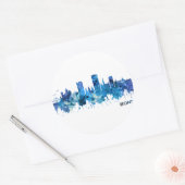 Bonn Germany Skyline Blue Ronde Sticker (Envelop)