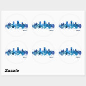 Bonn Germany Skyline Blue Ronde Sticker (Vel)