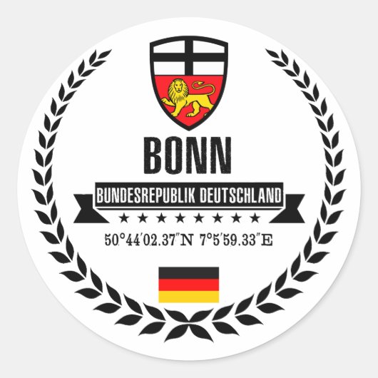Bonn Ronde Sticker (Voorkant)