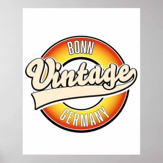 Bonn vintage stijl logo poster (Voorkant)