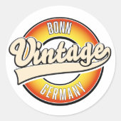 Bonn vintage stijl logo ronde sticker (Voorkant)