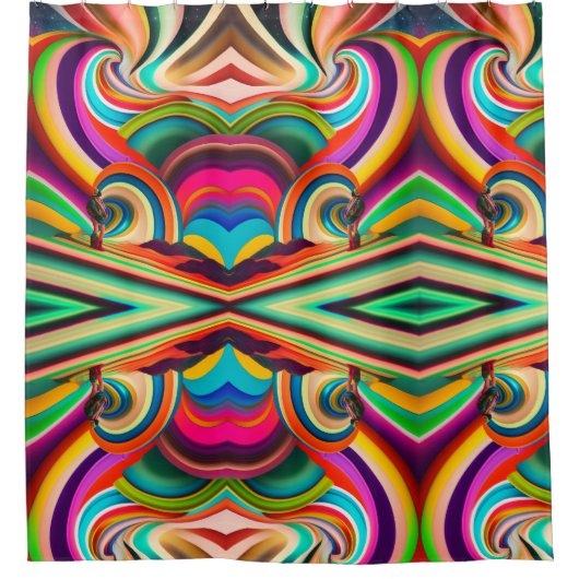 Bonnaroo abstracte kunst douchegordijn (Voorkant)