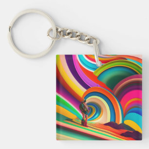 Bonnaroo abstracte kunst sleutelhanger