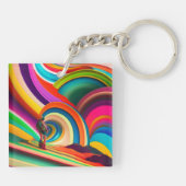 Bonnaroo abstracte kunst sleutelhanger (Achterkant)